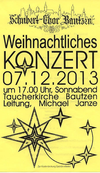 Plakat Weihnachtskonzert in der Taucherkirche