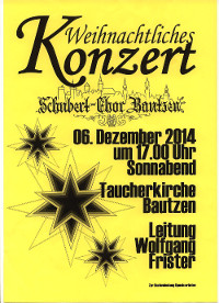 Plakat Weihnachtskonzert in der Taucherkirche